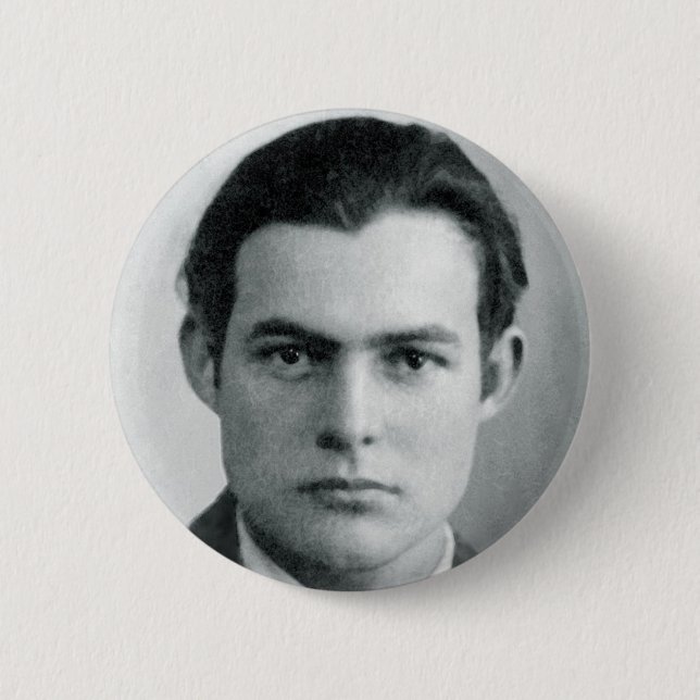 Badge Rond 5 Cm bouton Young Ernest Hemingway (Devant)