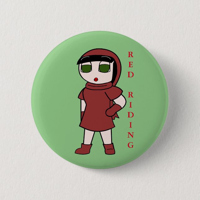Badge Rond 5 Cm Bouton Zack Dragonblade - Red Riding (Devant)