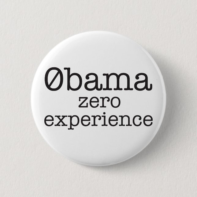 Badge Rond 5 Cm Bouton zéro d'expérience de Zerobama Obama (Devant)