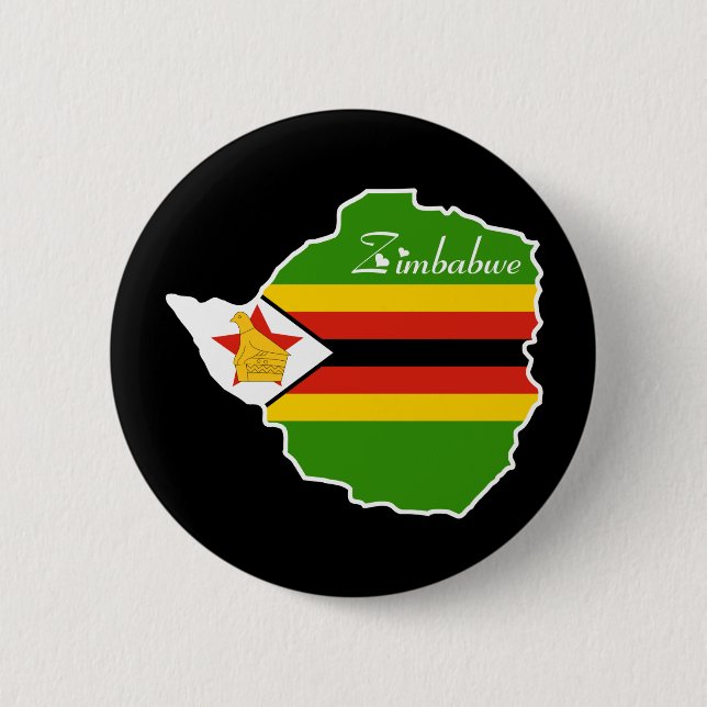 Badge Rond 5 Cm Bouton Zimbabwe (Devant)