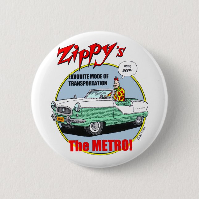 Badge Rond 5 Cm Bouton Zippy de métro (Devant)