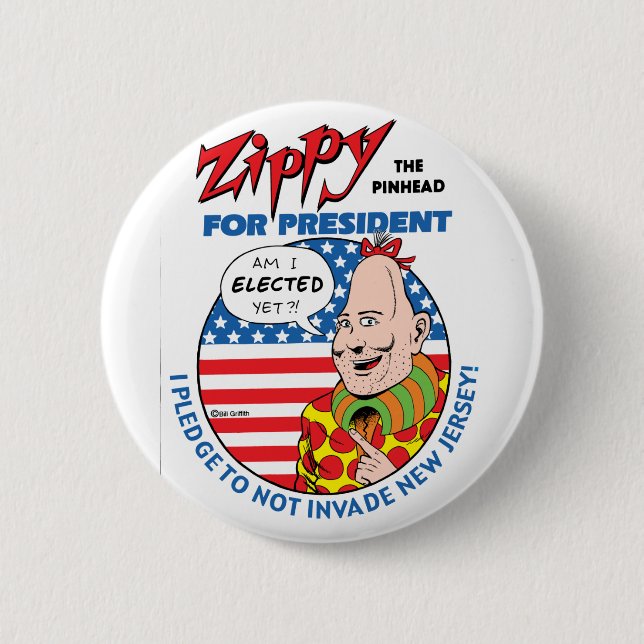 Badge Rond 5 Cm Bouton Zippy for President (Devant)