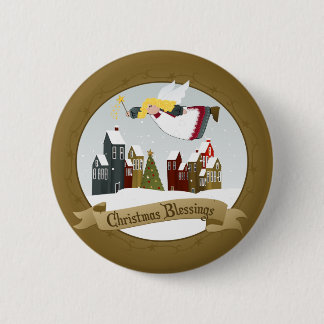 Badge Rond 5 Cm Boutons Angel de Noël / Pins