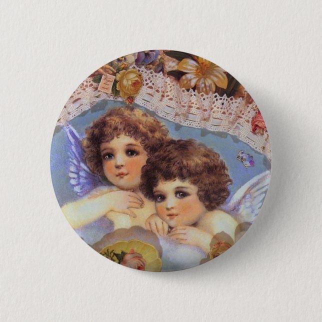 Badge Rond 5 Cm Boutons Angel vintage (Devant)