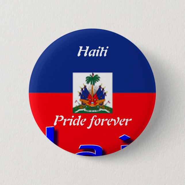 Badge Rond 5 Cm Boutons arrière du drapeau d'Haïti (Devant)