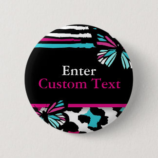 Badge Rond 5 Cm Boutons assortis de poster de animal de papillon
