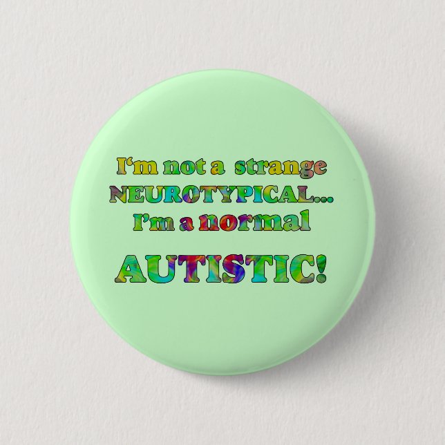 Badge Rond 5 Cm Boutons autistiques normaux (Devant)