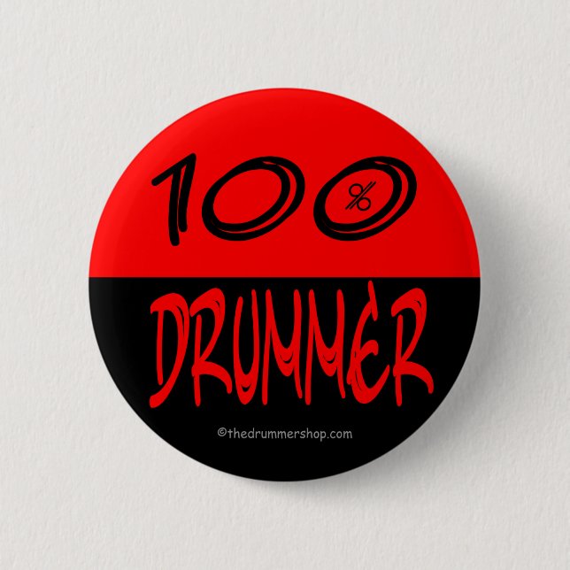 Badge Rond 5 Cm Boutons : Batteur 100% (Devant)