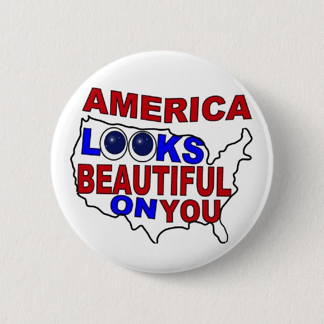 Badge Rond 5 Cm Boutons beaux de l'Amérique (Devant)