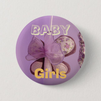 Badge Rond 5 Cm Boutons Bébé Fille Papillon Lavande Mobile