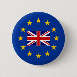 Badge Rond 5 Cm Boutons BRITANNIQUES de goupille de vote de brexit