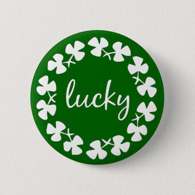 Badge Rond 5 Cm Boutons chanceux de Jour de la Saint Patrick (Devant)