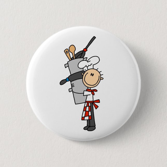 Badge Rond 5 Cm Boutons Chef avec pots et pots (Devant)