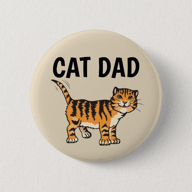 BADGE ROND 5 CM BOUTONS DAD CAT (Devant)