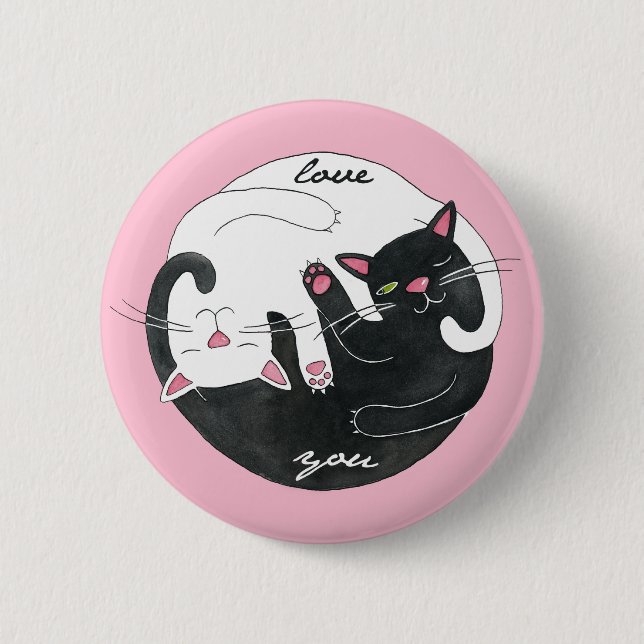 Badge Rond 5 Cm Boutons d'amour de chat (Devant)