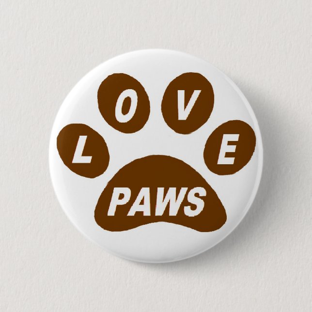 Badge Rond 5 Cm Boutons d'amour sur pattes Brown (Devant)