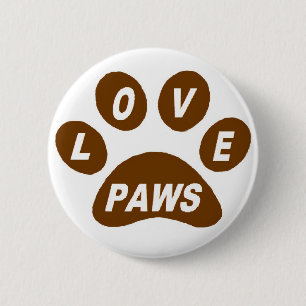 Badge Rond 5 Cm Boutons d'amour sur pattes Brown