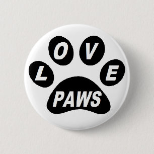 Badge Rond 5 Cm Boutons d'amour sur pattes noires