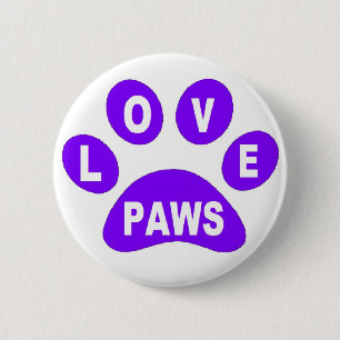 Badge Rond 5 Cm Boutons d'amour sur pattes violet