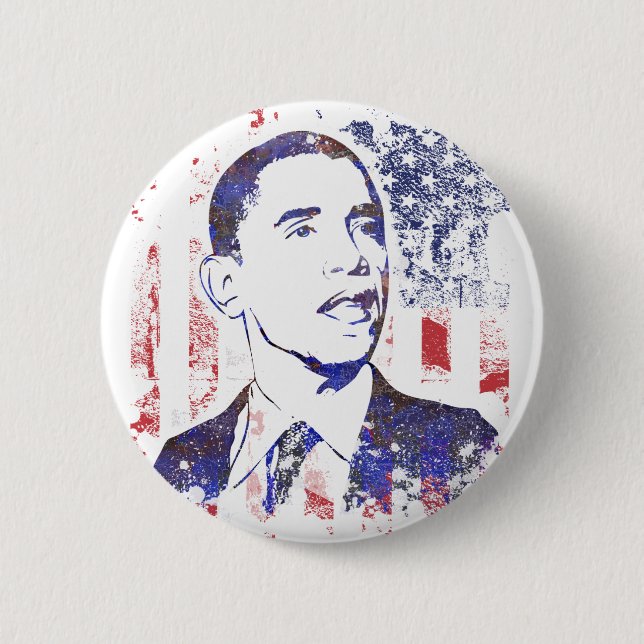 Badge Rond 5 Cm Boutons de Barack Obama (Devant)