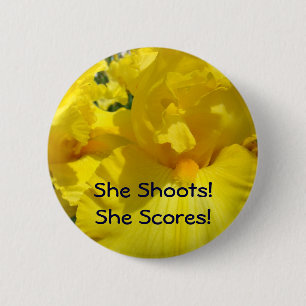 Badge Rond 5 Cm Boutons de basketball Elle tire ! Elle marque ! bo