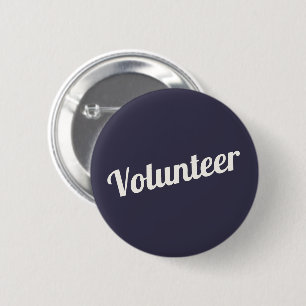 Badge Rond 5 Cm Boutons de bénévolat Indigo Blue Pin-back