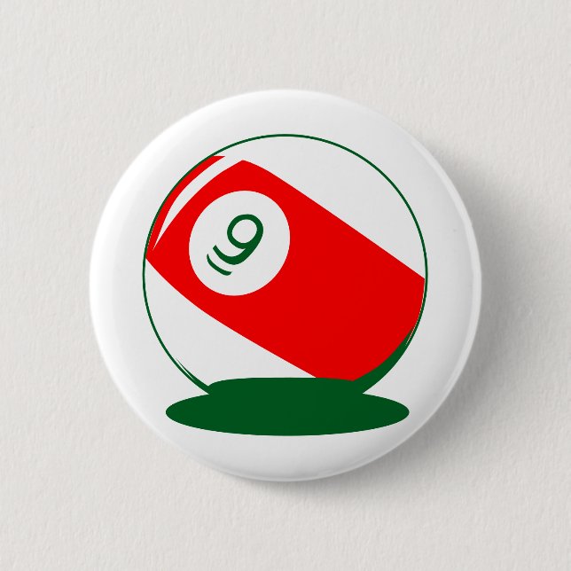 Badge Rond 5 Cm Boutons de billard rouge gras - Pattes de billard  (Devant)