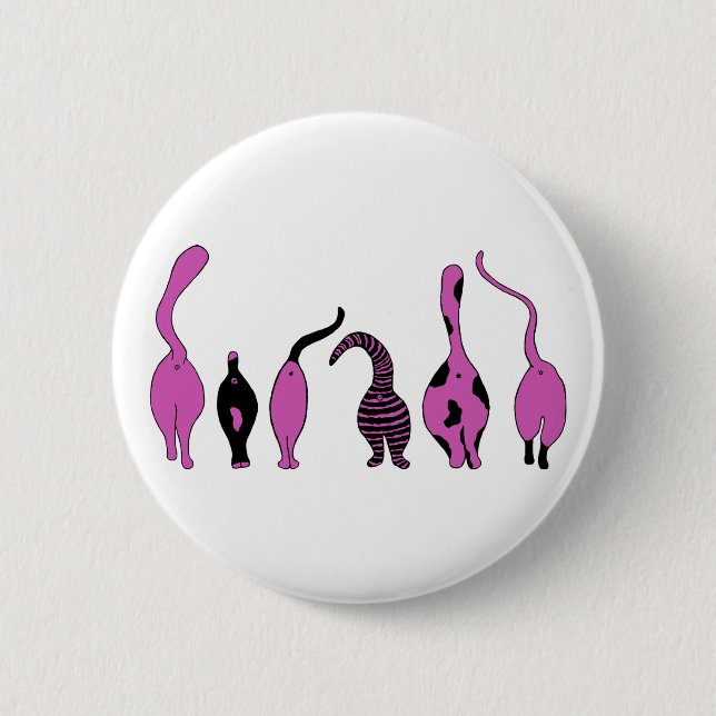 Badge Rond 5 Cm Boutons de chat violet (Devant)