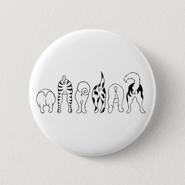 Badge Rond 5 Cm Boutons de chien (Devant)