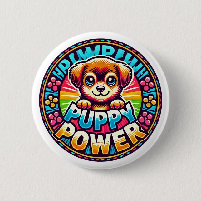 Badge Rond 5 Cm boutons de chien (Devant)