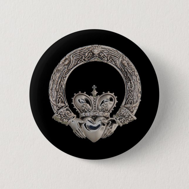 Badge Rond 5 Cm Boutons de Claddagh (Devant)