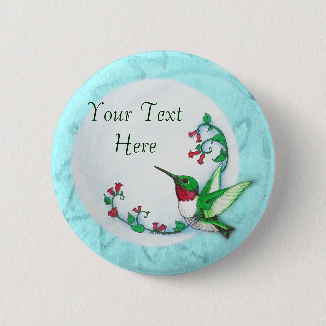 Badge Rond 5 Cm Boutons de colibri (Devant)