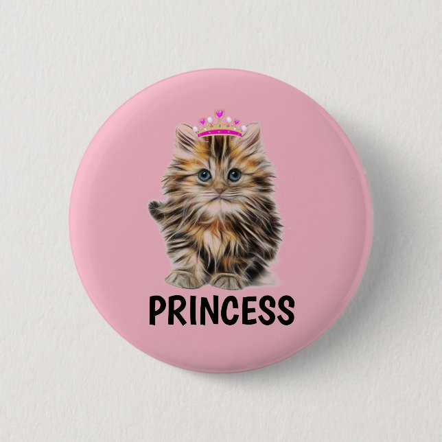 BADGE ROND 5 CM BOUTONS DE CUISINE PRINCESS CAT (Devant)