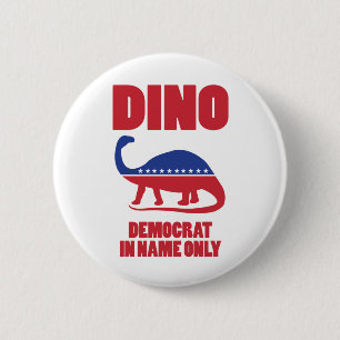 Badge Rond 5 Cm Boutons de Démocrate (DINO) uniquement du nom