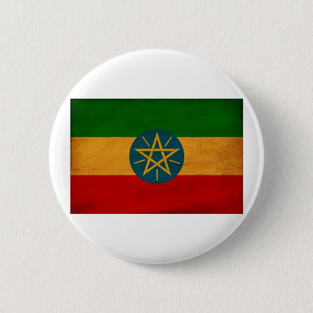 Badge Rond 5 Cm Boutons de drapeau de l'Ethiopie (Devant)