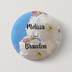 Badge Rond 5 Cm Boutons de Faveurs de Mariage Mariée Nom du Marié
