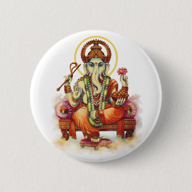 Badge Rond 5 Cm Boutons de Ganesh (Devant)