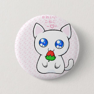 Badge Rond 5 Cm Boutons de Kawaii Koneko