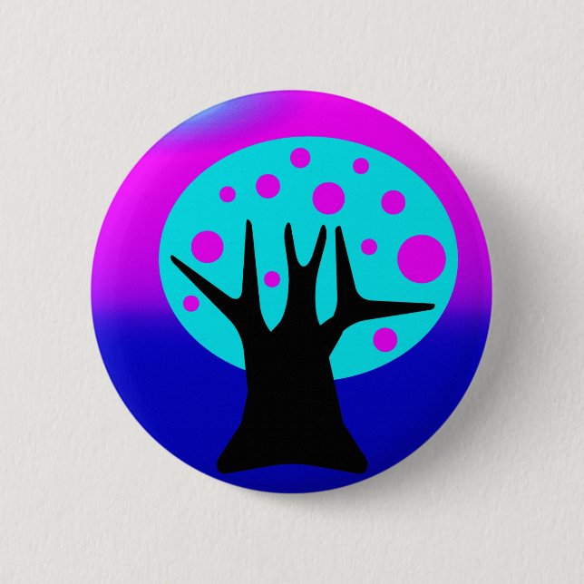 Badge Rond 5 Cm Boutons de l'arbre néon (Devant)