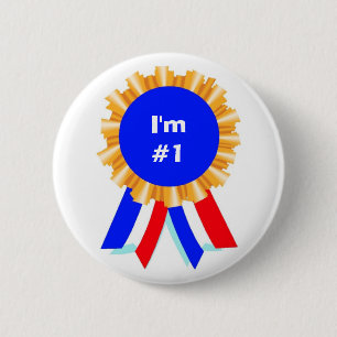 Badge Rond 5 Cm Boutons de l'Award du ruban bleu personnalisé