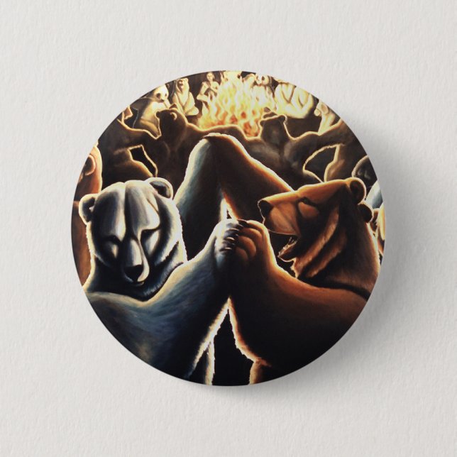 Badge Rond 5 Cm Boutons de l'ours de danse Pin Party Boutons anima (Devant)