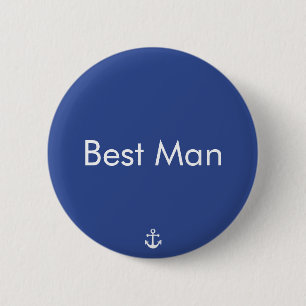 Badge Rond 5 Cm Boutons de mariage bleu masculin