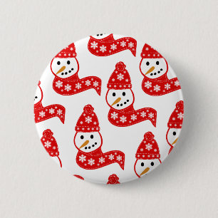 Badge Rond 5 Cm Boutons de neiges rouges