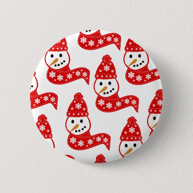 Badge Rond 5 Cm Boutons de neiges rouges (Devant)