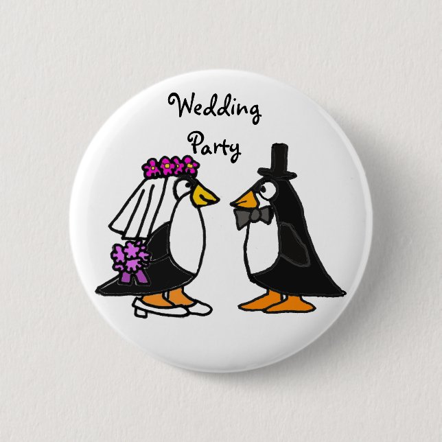 Badge Rond 5 Cm Boutons de noce de pingouin de BA (Devant)