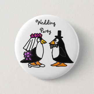 Badge Rond 5 Cm Boutons de noce de pingouin de BA