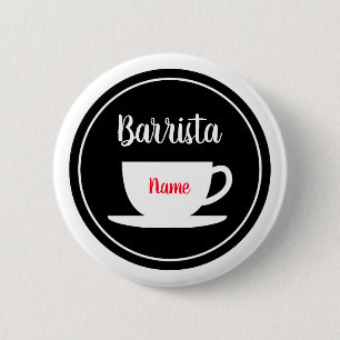 Badge Rond 5 Cm Boutons de nom de barista personnalisés pour caf