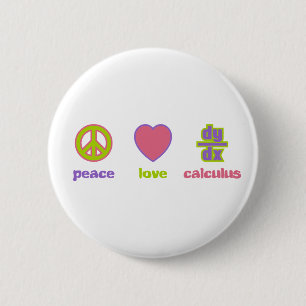 Badge Rond 5 Cm Boutons de paix, d'amour et de calcul