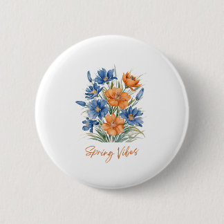 Badge Rond 5 Cm Boutons de printemps