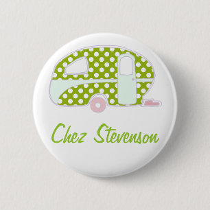 Badge Rond 5 Cm Boutons de propriétaire de caravane d'art rétro pe